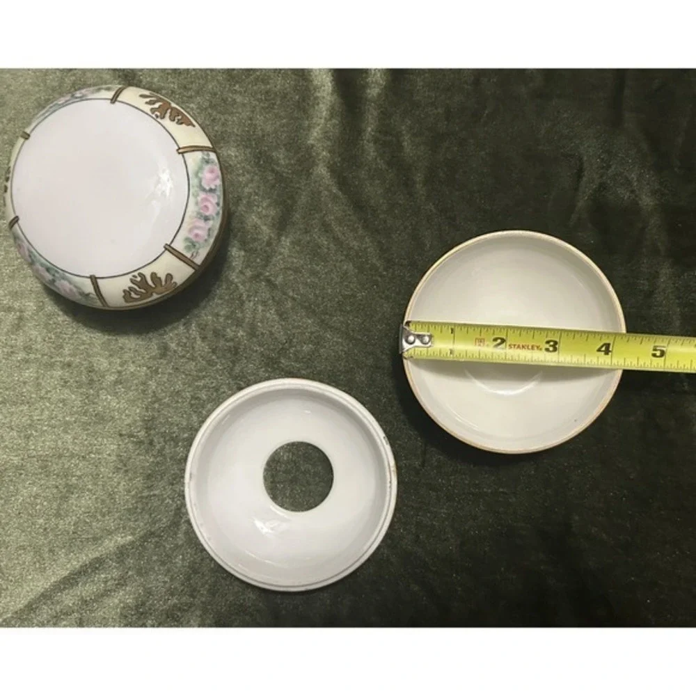 RARE 6-PC Vintage Limoges Vanity‎ Hair Receiver Powder Cont. & Pair Of Trays Wow
